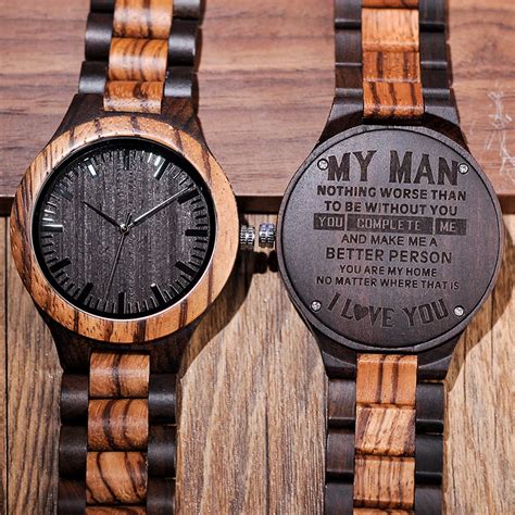 wooden watches with picture engraved